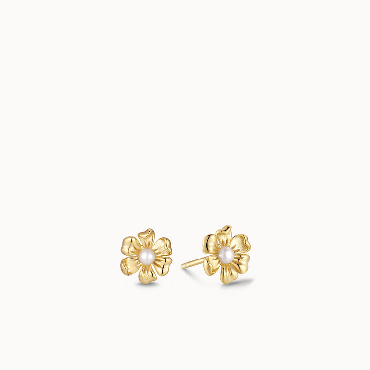 Pearl Hibiscus Studs