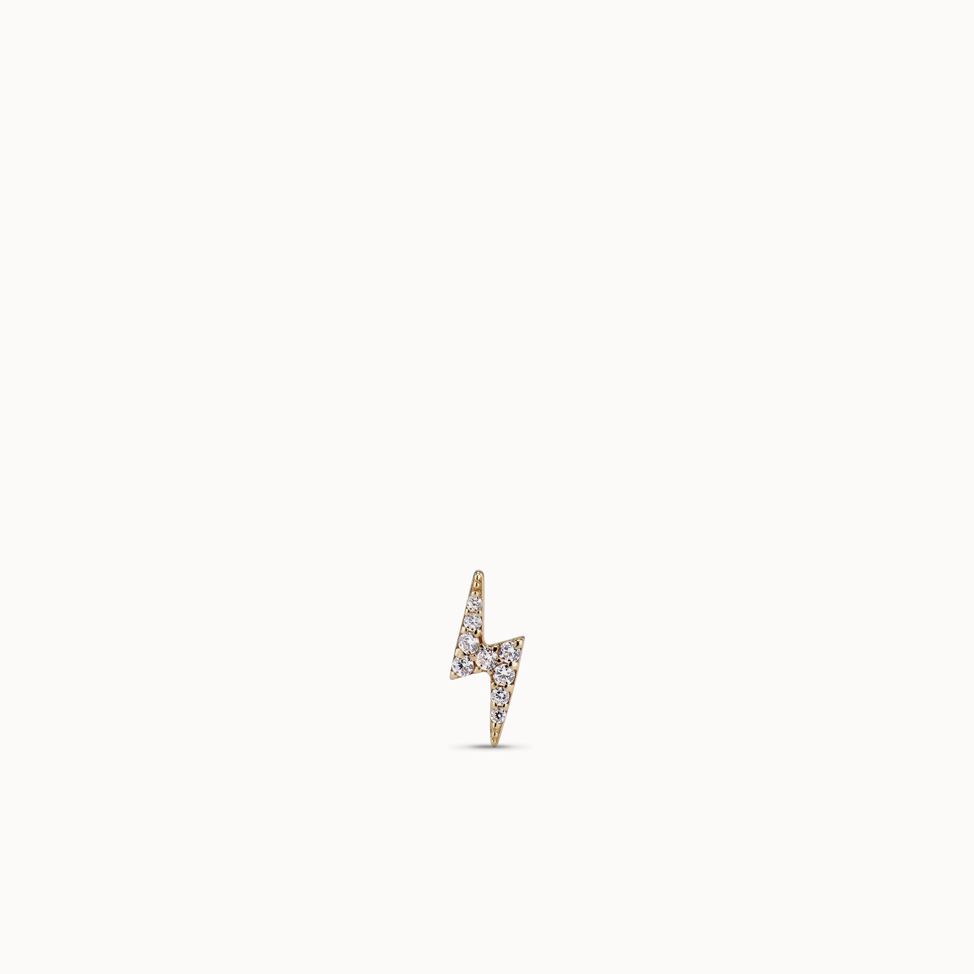 14k Gold Lightning Bolt CZ Hypoallergenic Earrings | Rowan