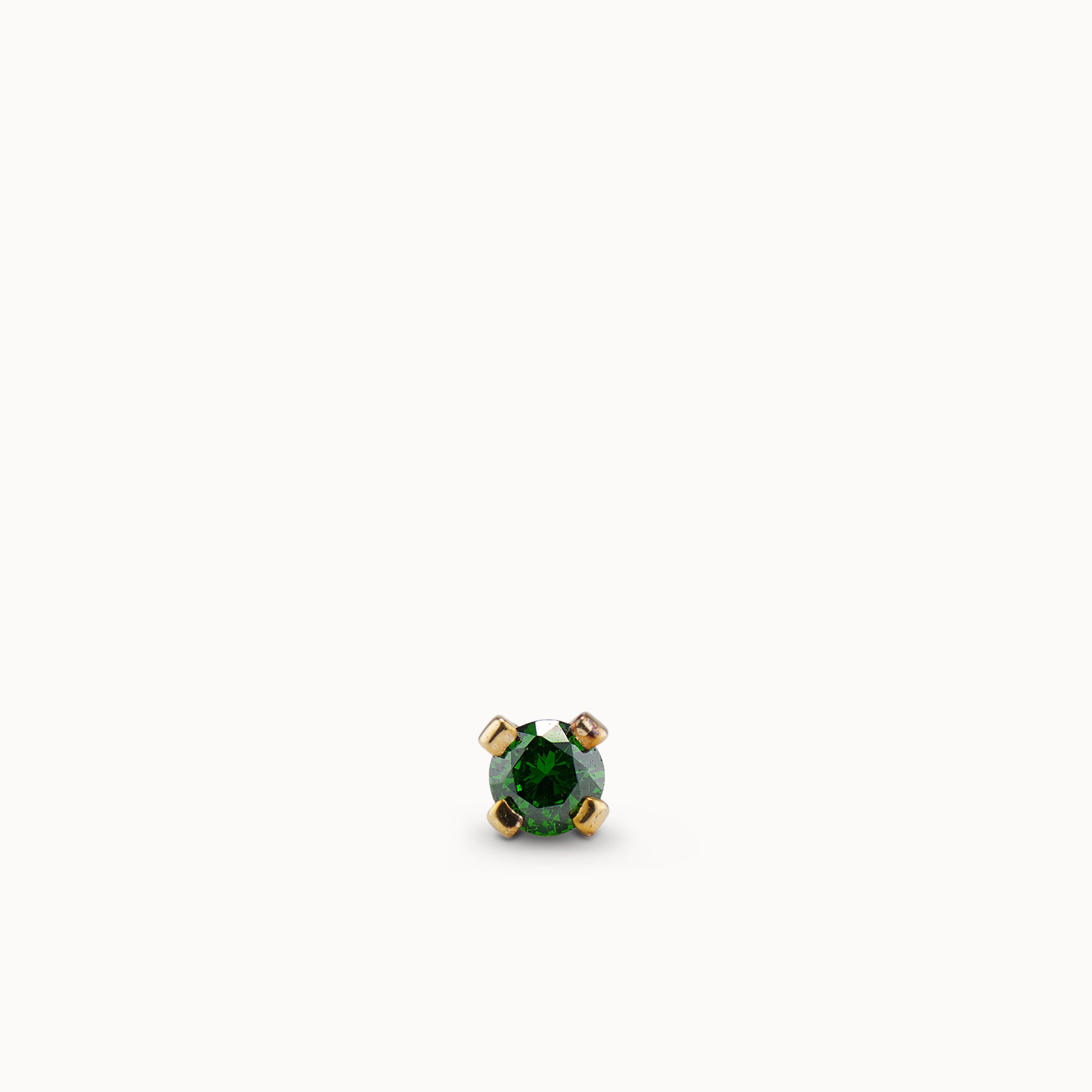 14k Emerald CZ Flat Back Stud Hypoallergenic Earrings | Rowan
