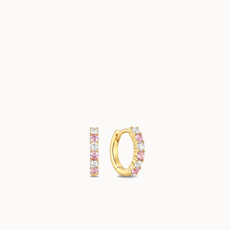 Pink & Clear CZ Huggies