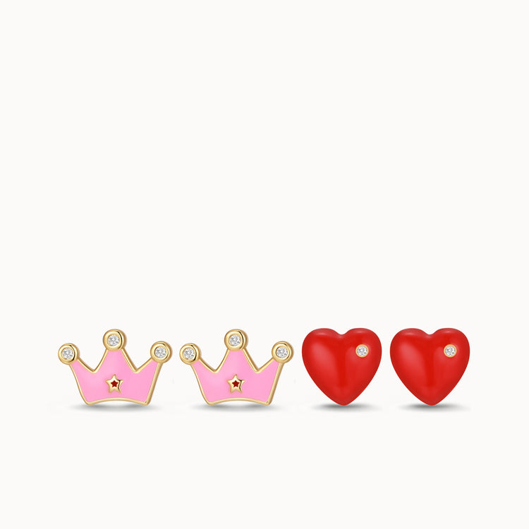 Queen of Hearts Studs Set