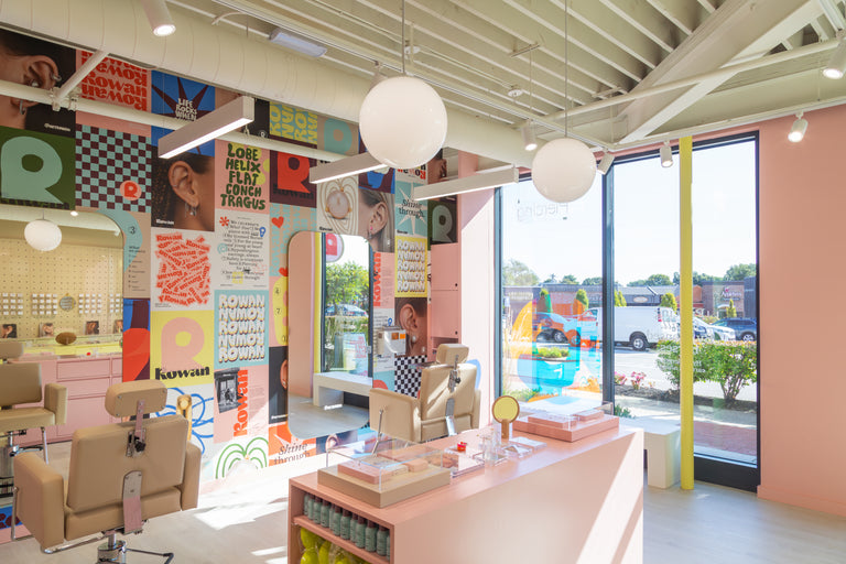 Interior of Rowan ear-piercing studio at the Garden City Center in Cranston Rhode Island.
