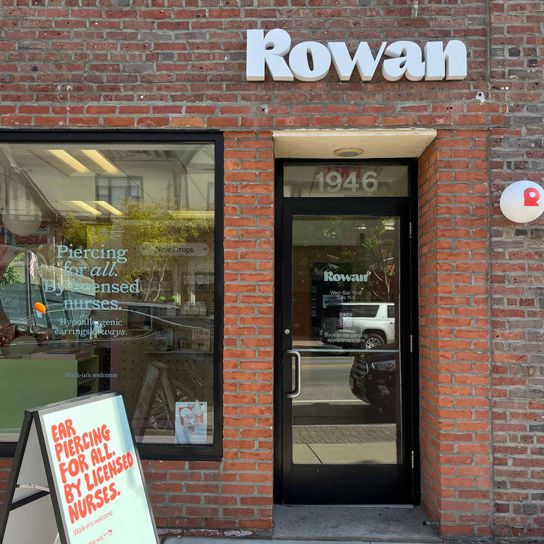 Exterior of Rowan ear-piercing studio in Larchmont, New York.