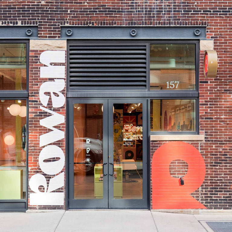 Exterior of Rowan ear-piercing studio at West Loop in Chicago Illinois.