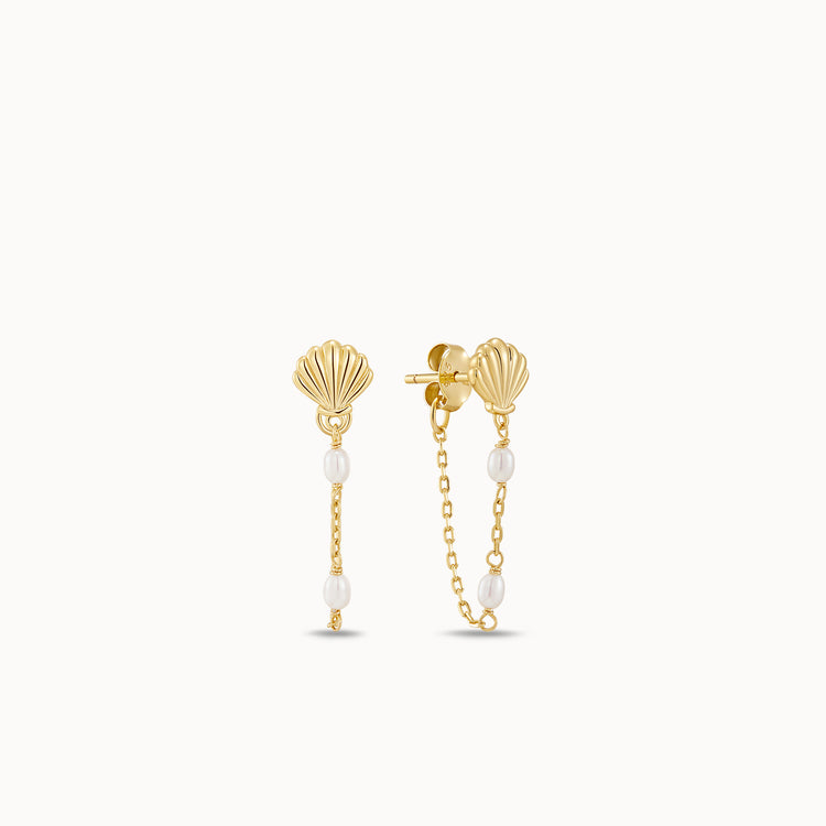 Shell Chain Hoops