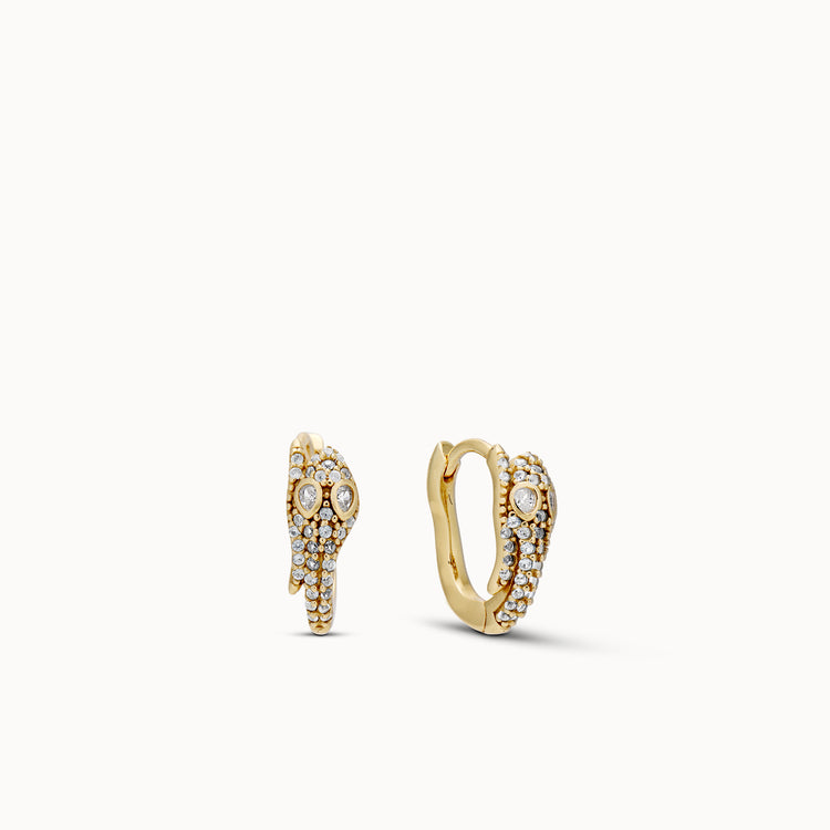 Slithering CZ Snake Hoops