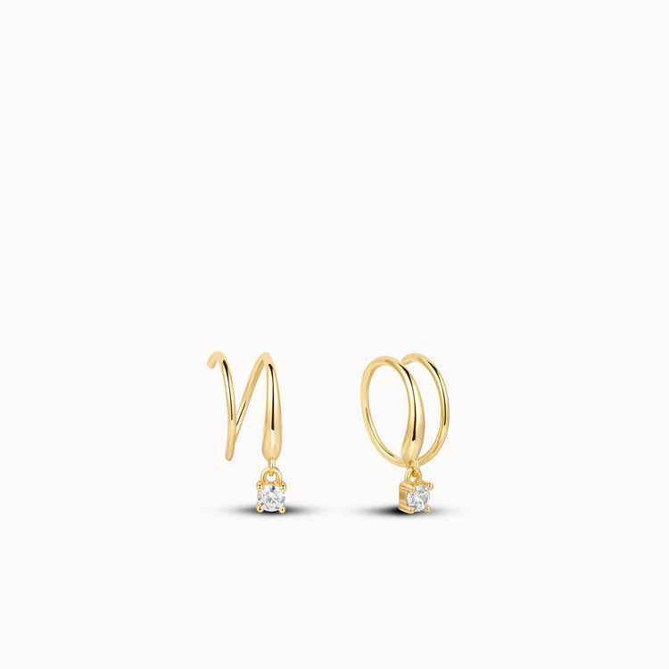 Timeless Spiral Charm Hoops