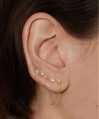 Side earring piercing on sale