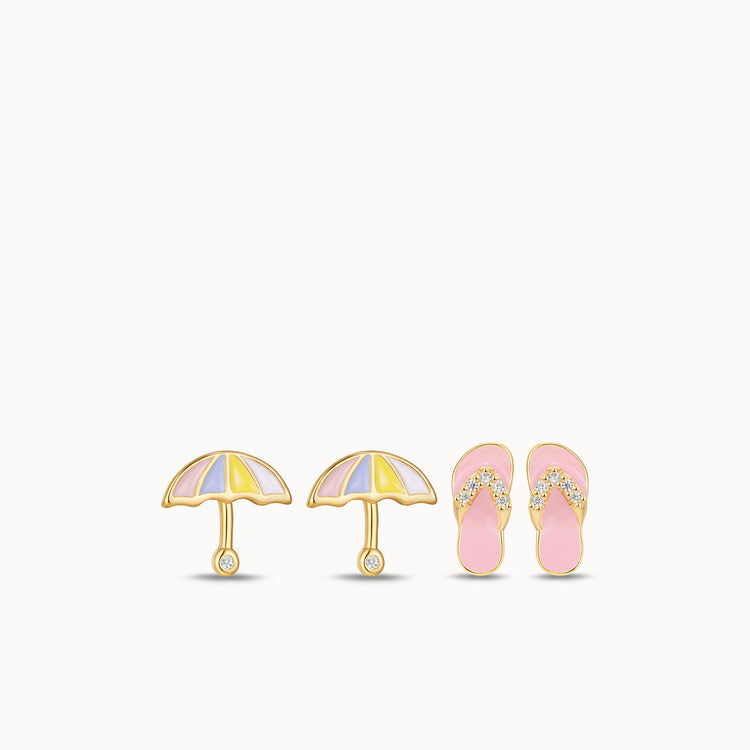 Umbrella and Flip Flop Studs Set