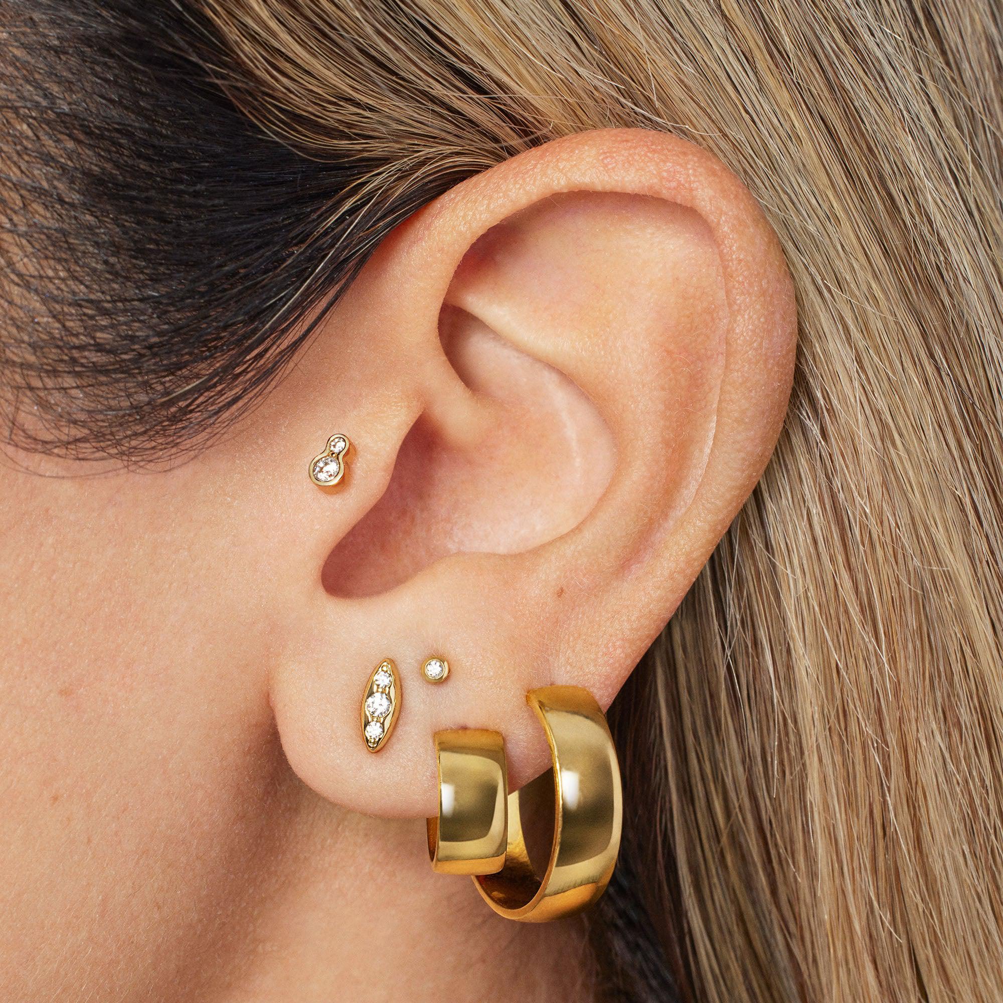 Flat Hoops 12mm Hypoallergenic Earrings | Rowan