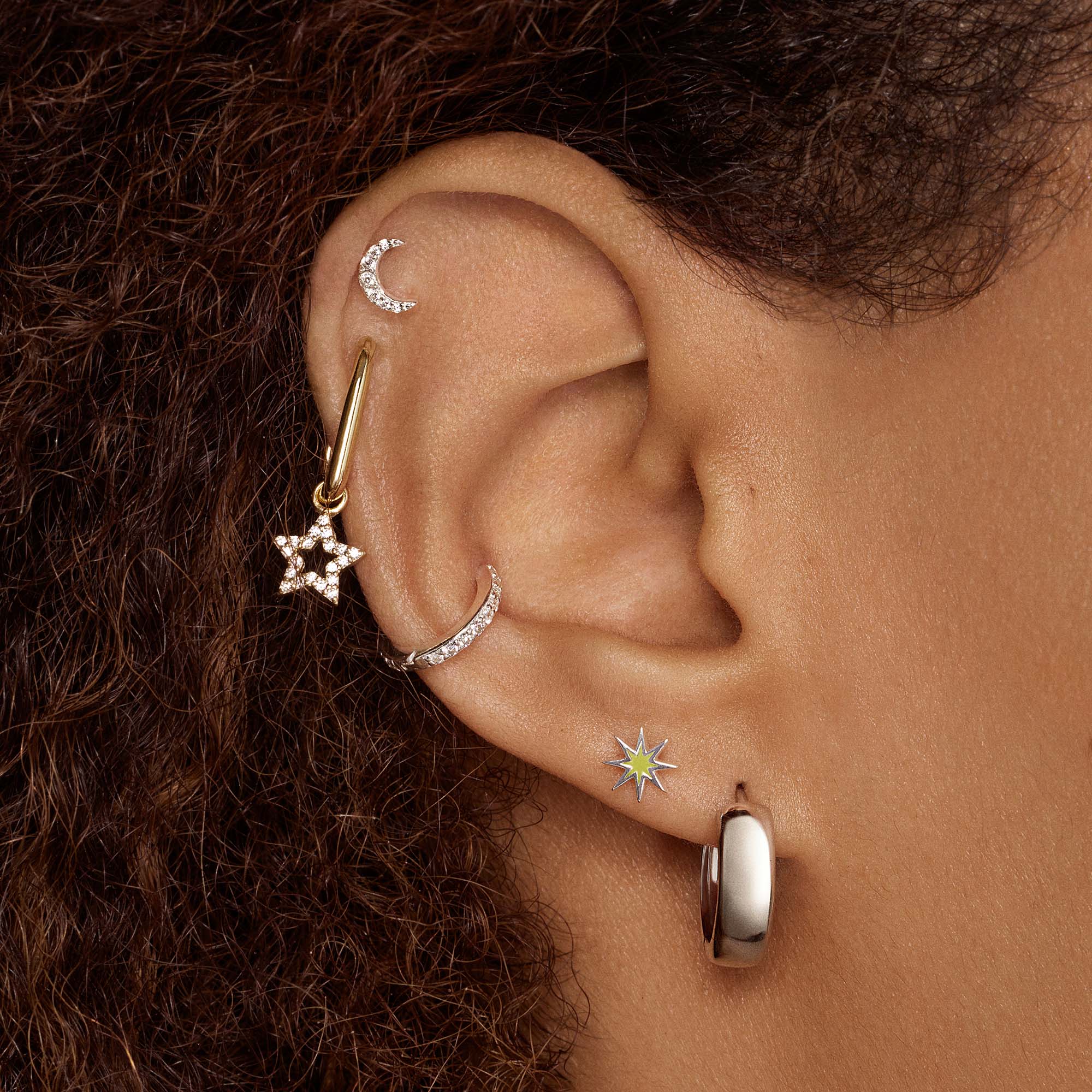 Moon CZ Studs Hypoallergenic Earrings | Rowan