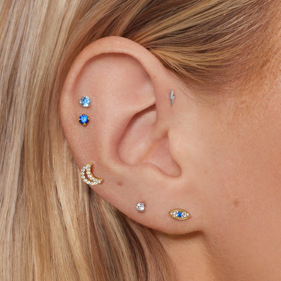 14k Gold Evil Eye Flat Back Stud Rowan - Main Image