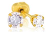 NGF 14k Gold 3mm CZ