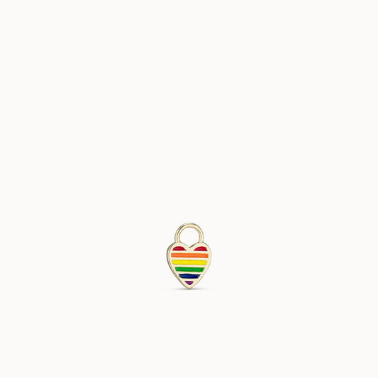 Rainbow Enamel Heart Charm