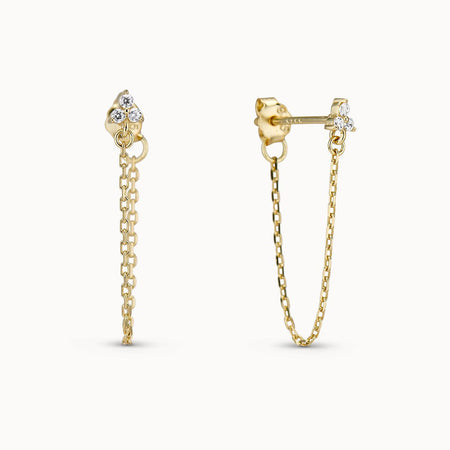 【HYERES LOR】22SS★ Essence 14K mele hoop chain Earrings HYERES LOR】22SS☆ Essence 14K mele hoop chain Earrings